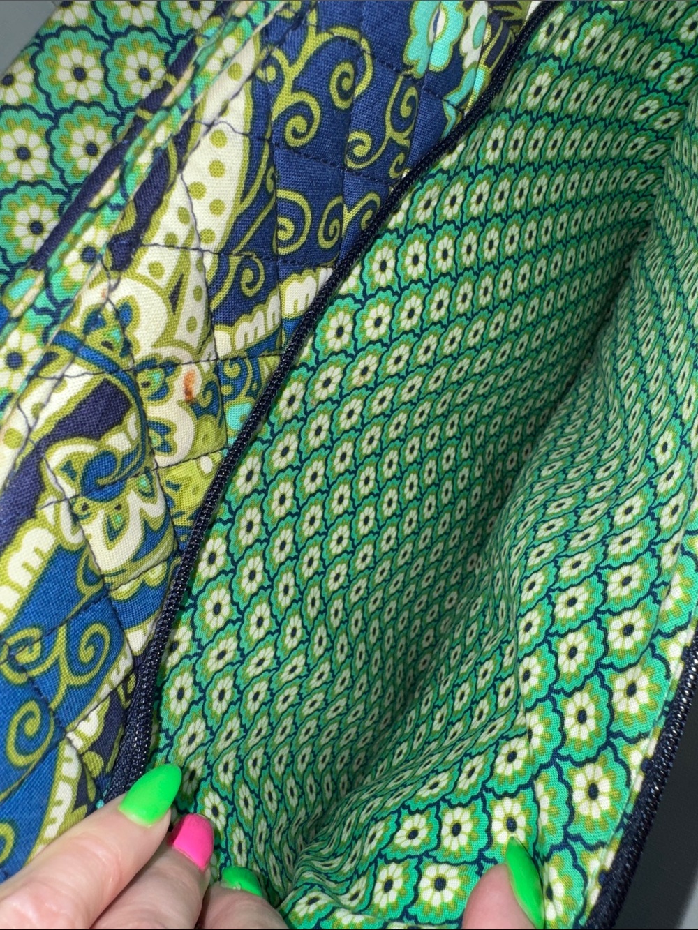 Vera Bradley Laptop Messenger Bag Crossbody Rhythm & Blues Vintage - Picture 8 of 12